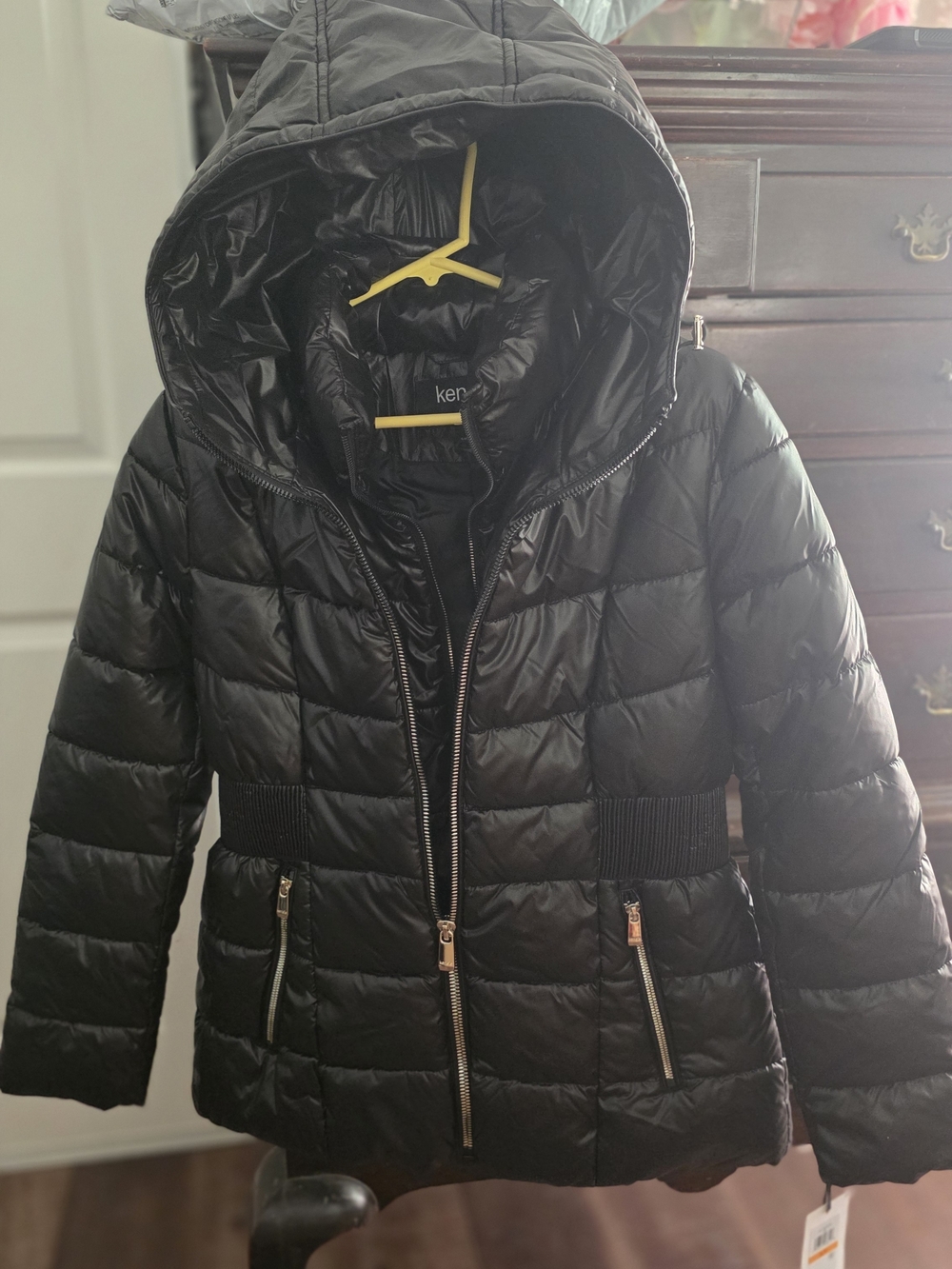Kensie Black Quilted Puffer Jacket